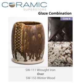 Wrought Iron SW-111 over Winter Wood SW-155 Stoneware Combination